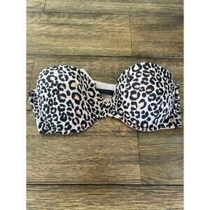 Strapless leopard bra 34D